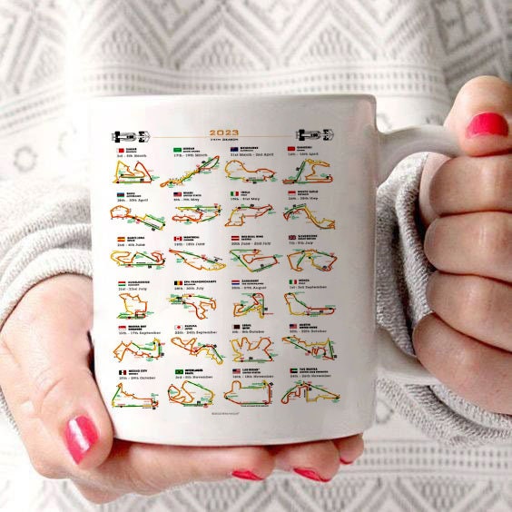F1 2023 Calendar Mug F1 2023 Calendar Mug