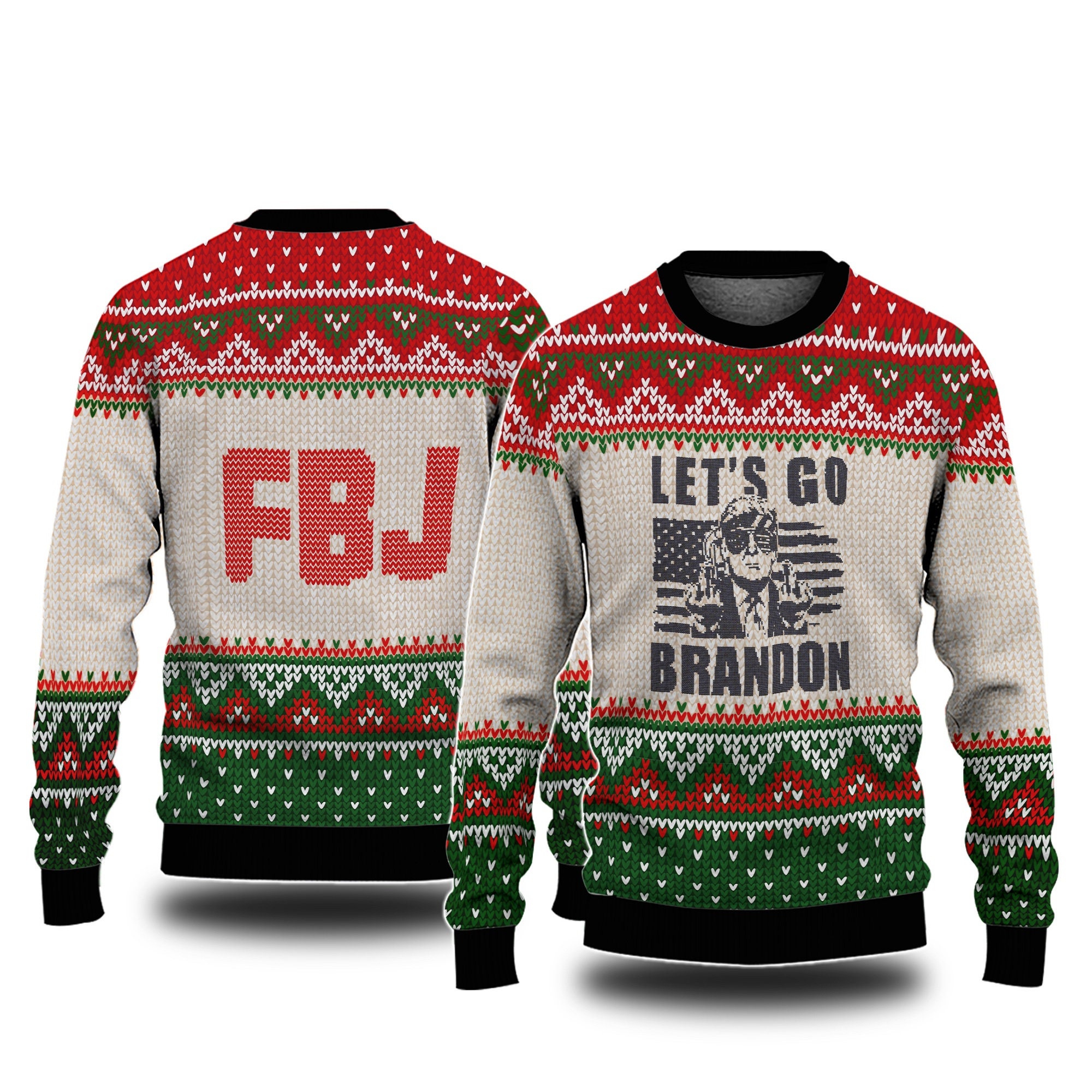 Let's Go Brandon FJB Ugly Sweater Sweatshirt For Anti Biden ⋆ Vuccie