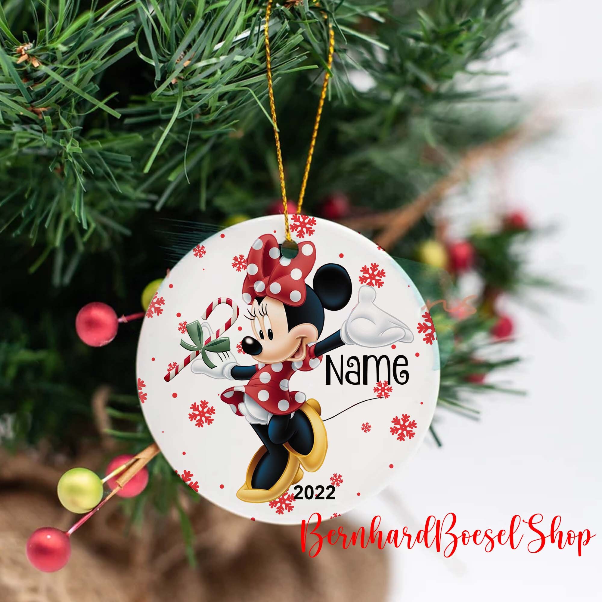 Personalized Disney Christmas Minnie Mouse Ornament Personalized Disney Christmas Minnie Mouse Ornament