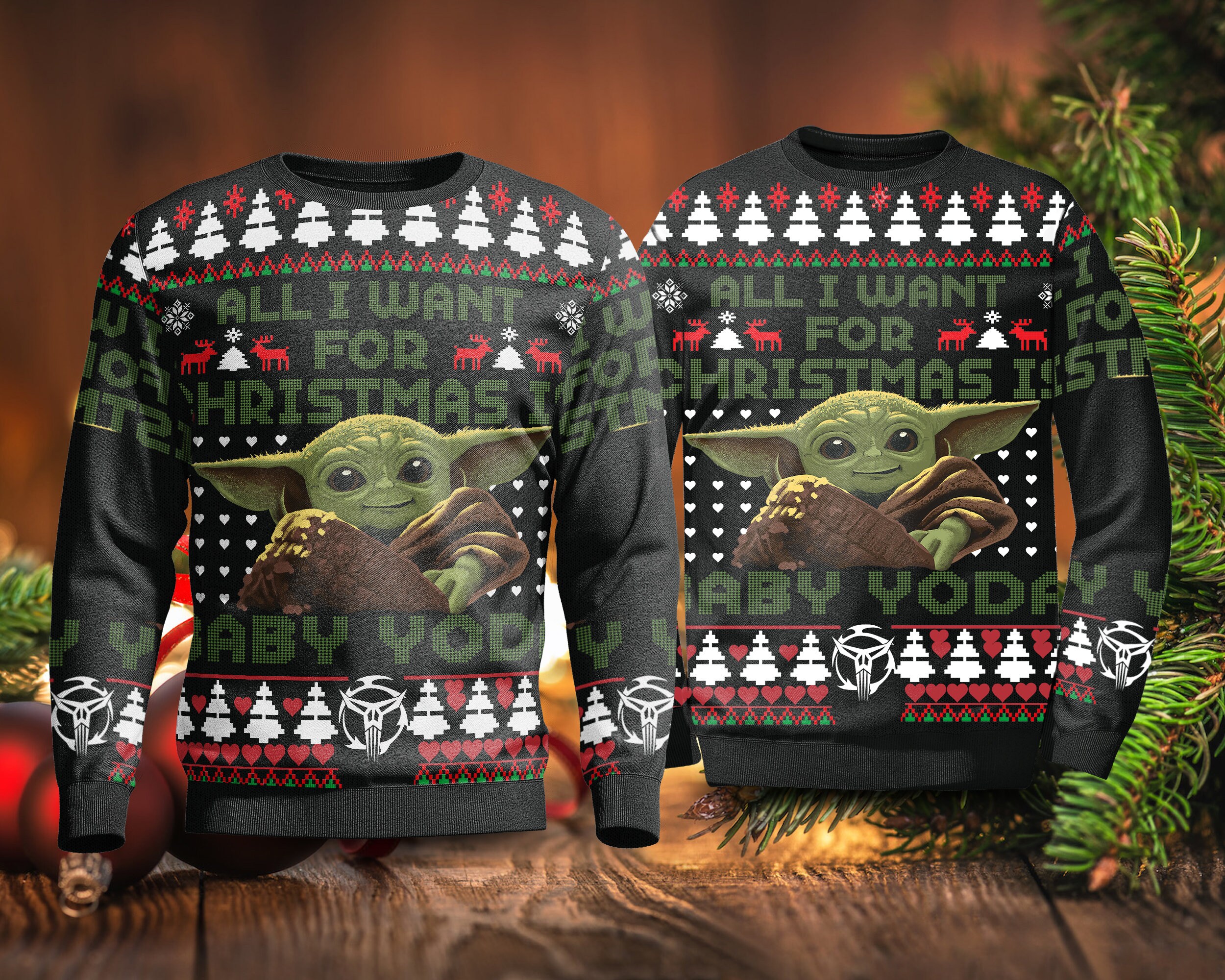 2021 Baby Yoda Ugly Christmas Sweater Sweashirt 2021 Baby Yoda Ugly Christmas Sweater Sweashirt