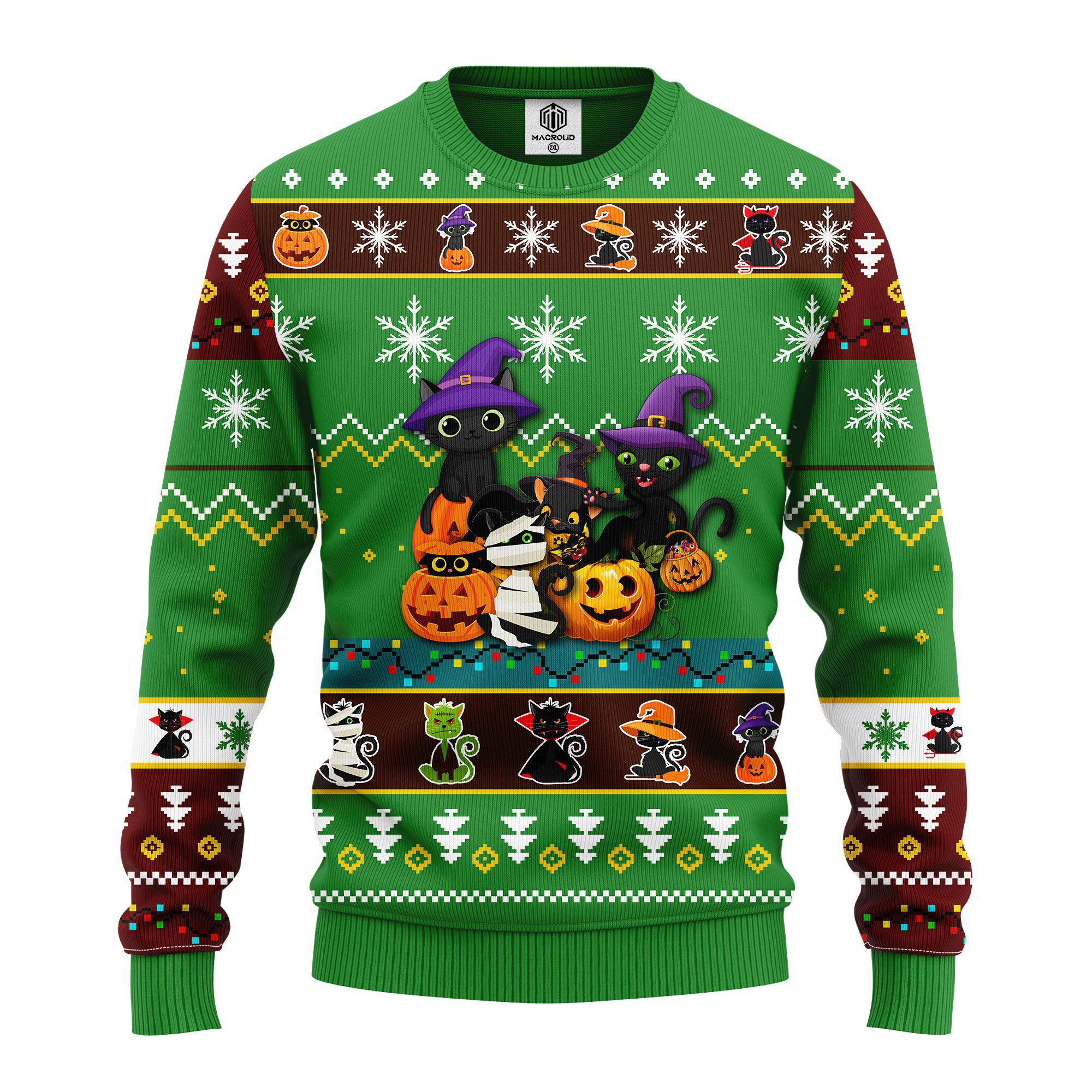 Cat Cute Witcher Noel Mc Christmas Green Ugly Sweater Cat Cute Witcher Noel Mc Christmas Green Ugly Sweater