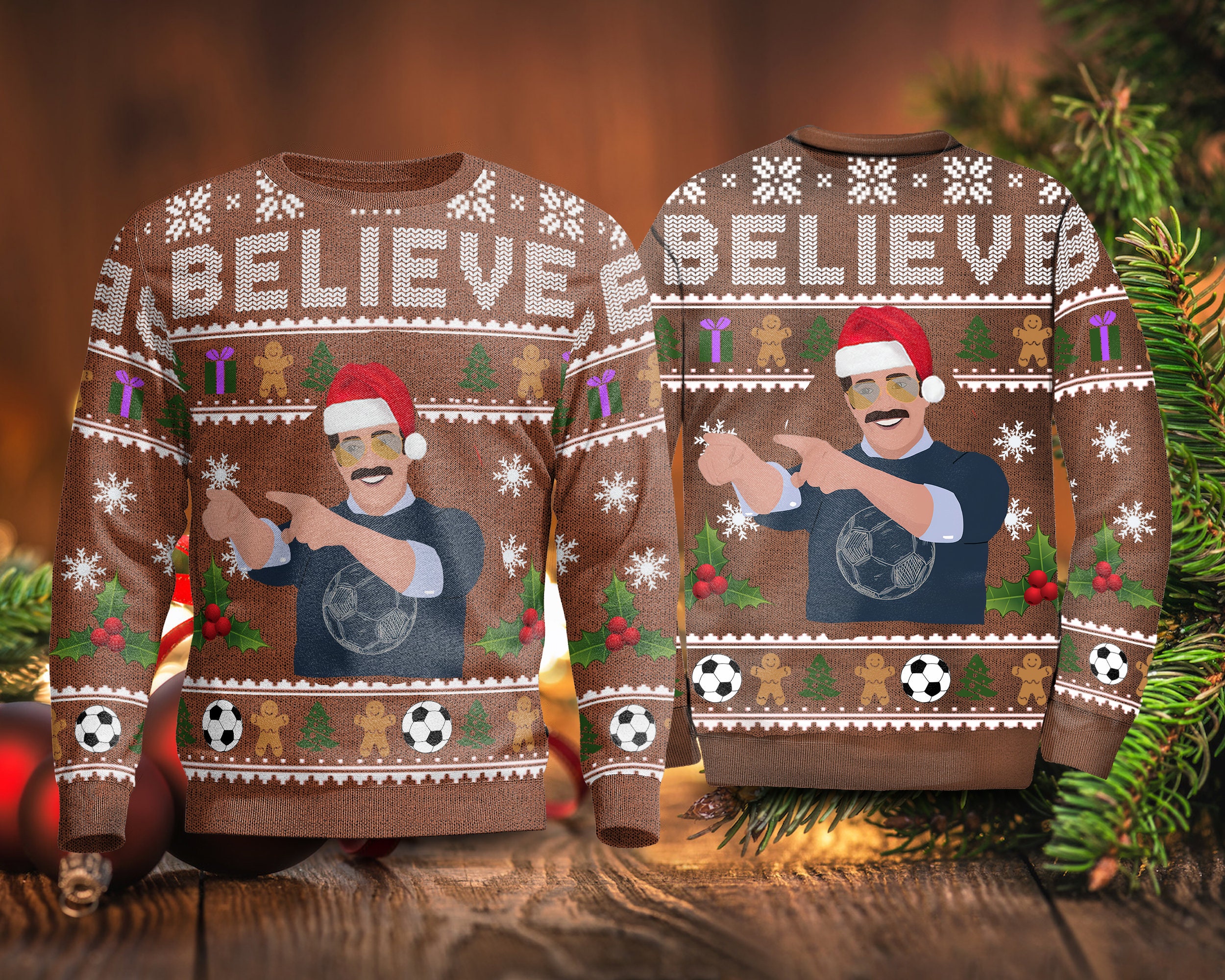 Believe Ted Lasso Ugly Christmas Sweater Gift For Women Believe Ted Lasso Ugly Christmas Sweater Gift For Women