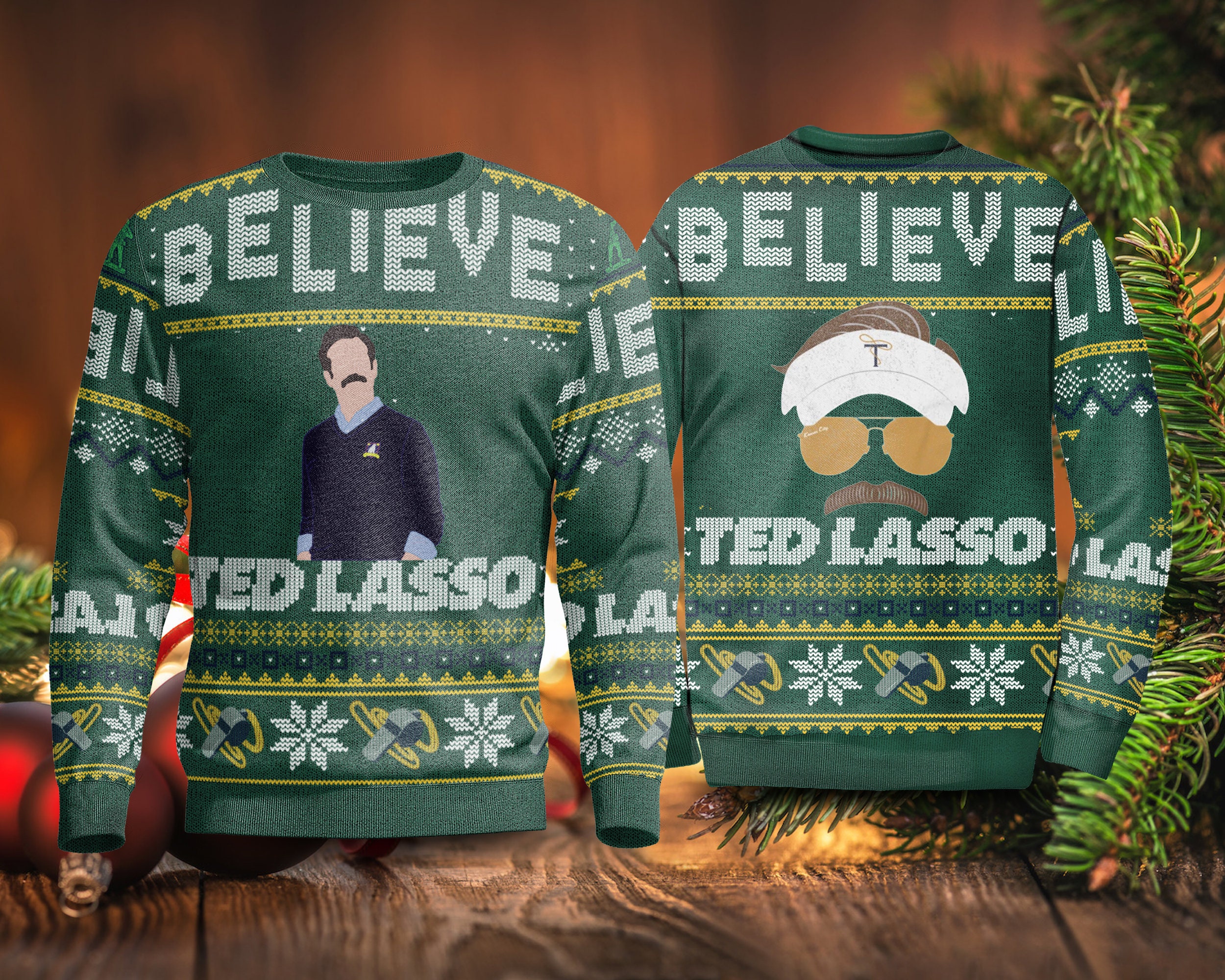 Believe Team Ted Lasso Ugly Christmas Sweater Believe Team Ted Lasso Ugly Christmas Sweater