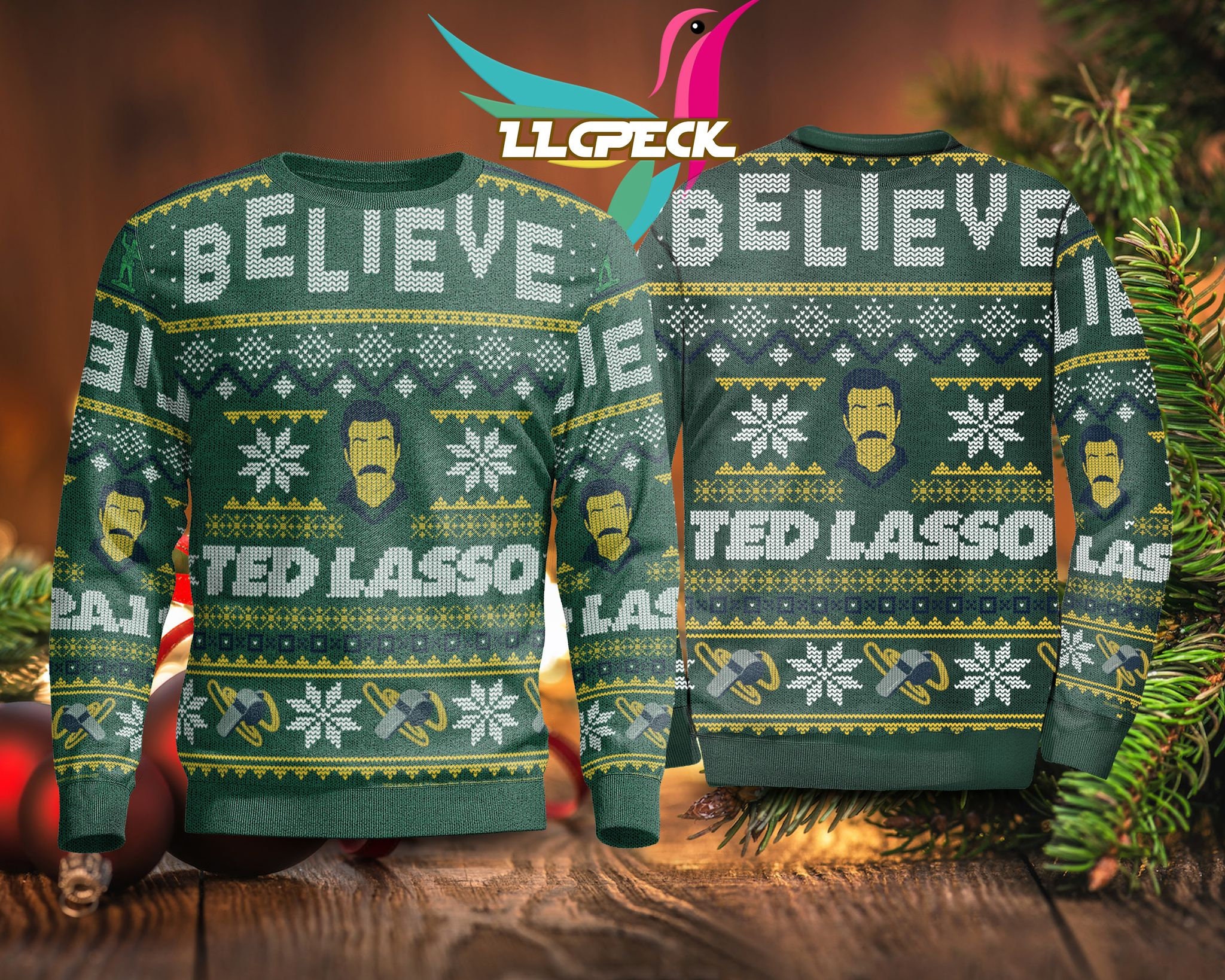 Believe TedLasso Ugly Christmas Sweater Gift Idea Believe TedLasso Ugly Christmas Sweater Gift Idea