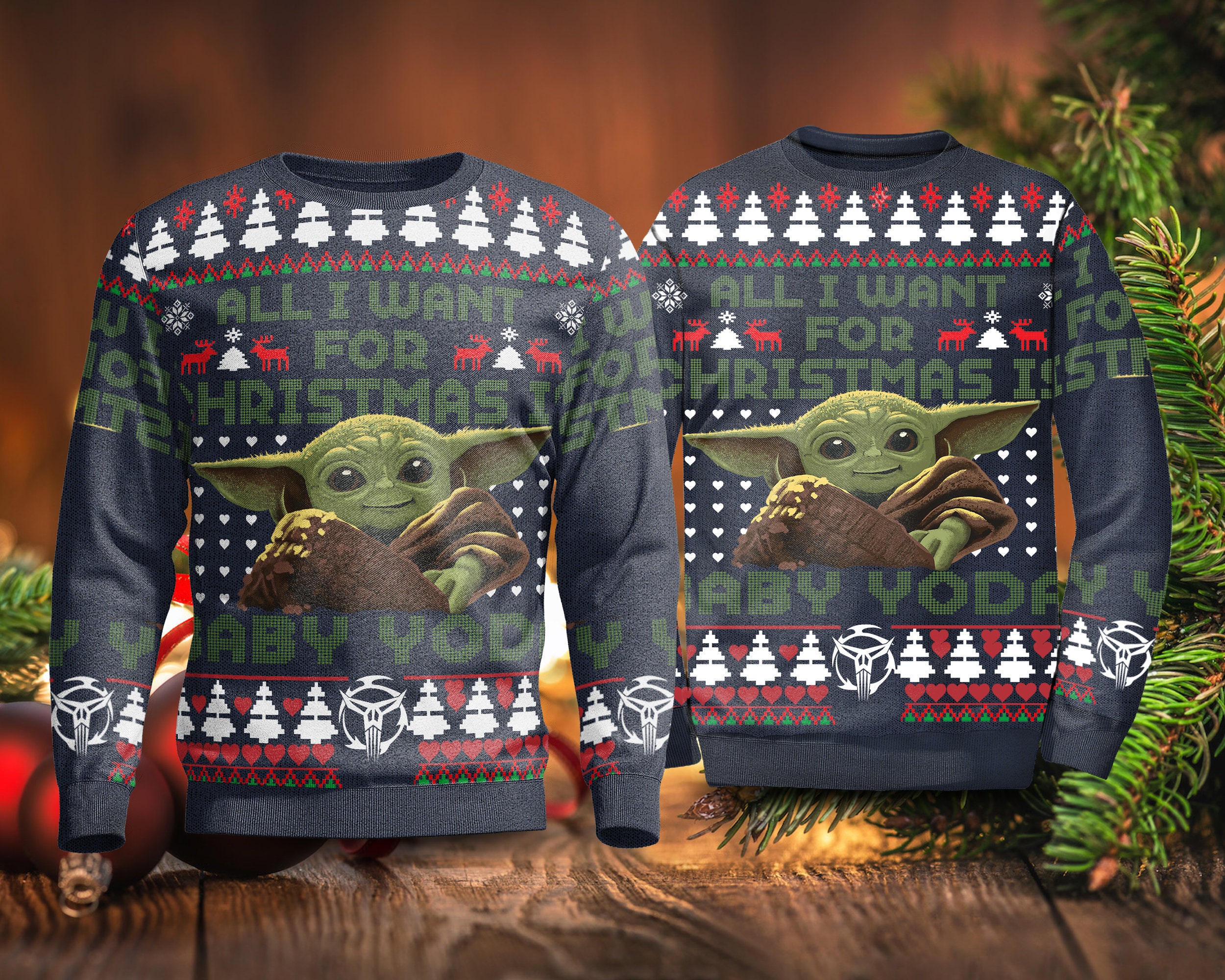 2021 Baby Yoda Ugly Christmas Sweater Sweashirt 2021 Baby Yoda Ugly Christmas Sweater Sweashirt