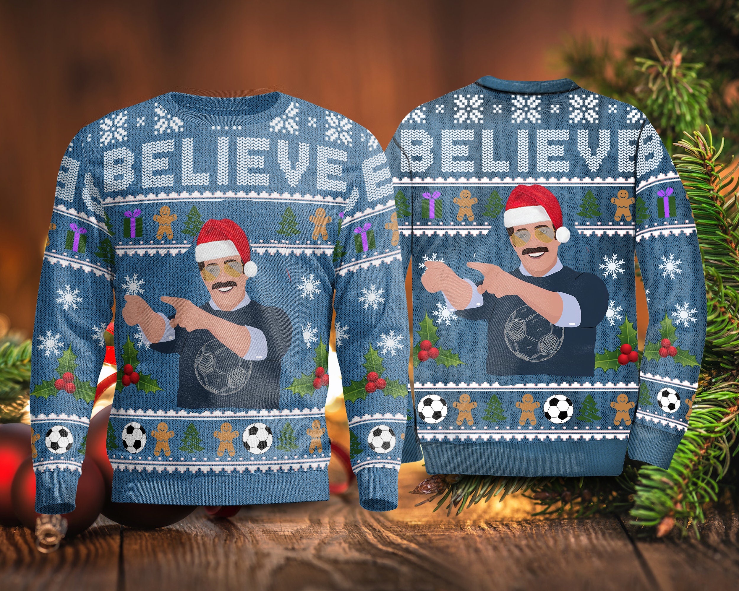 Believe Ted Lasso Ugly Christmas Sweater Gift For Women Believe Ted Lasso Ugly Christmas Sweater Gift For Women